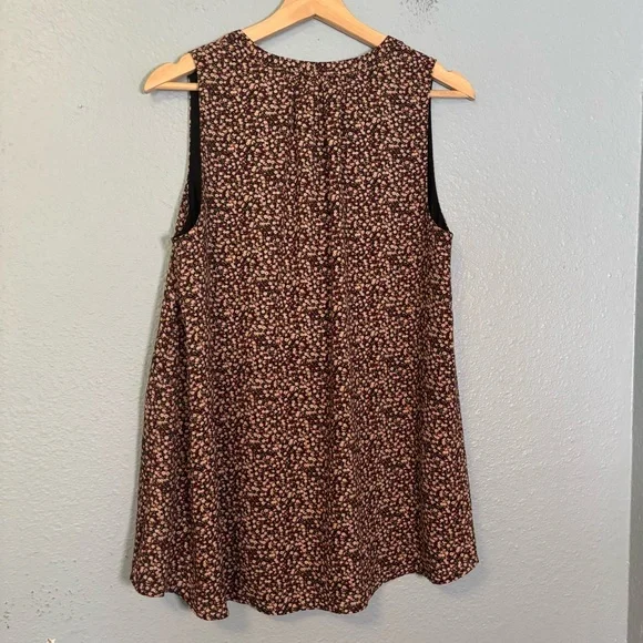 Hatch x J. Crew Maternity Pink Black Floral Sleeveless V Neck Blouse Medium Larg - Picture 7 of 9